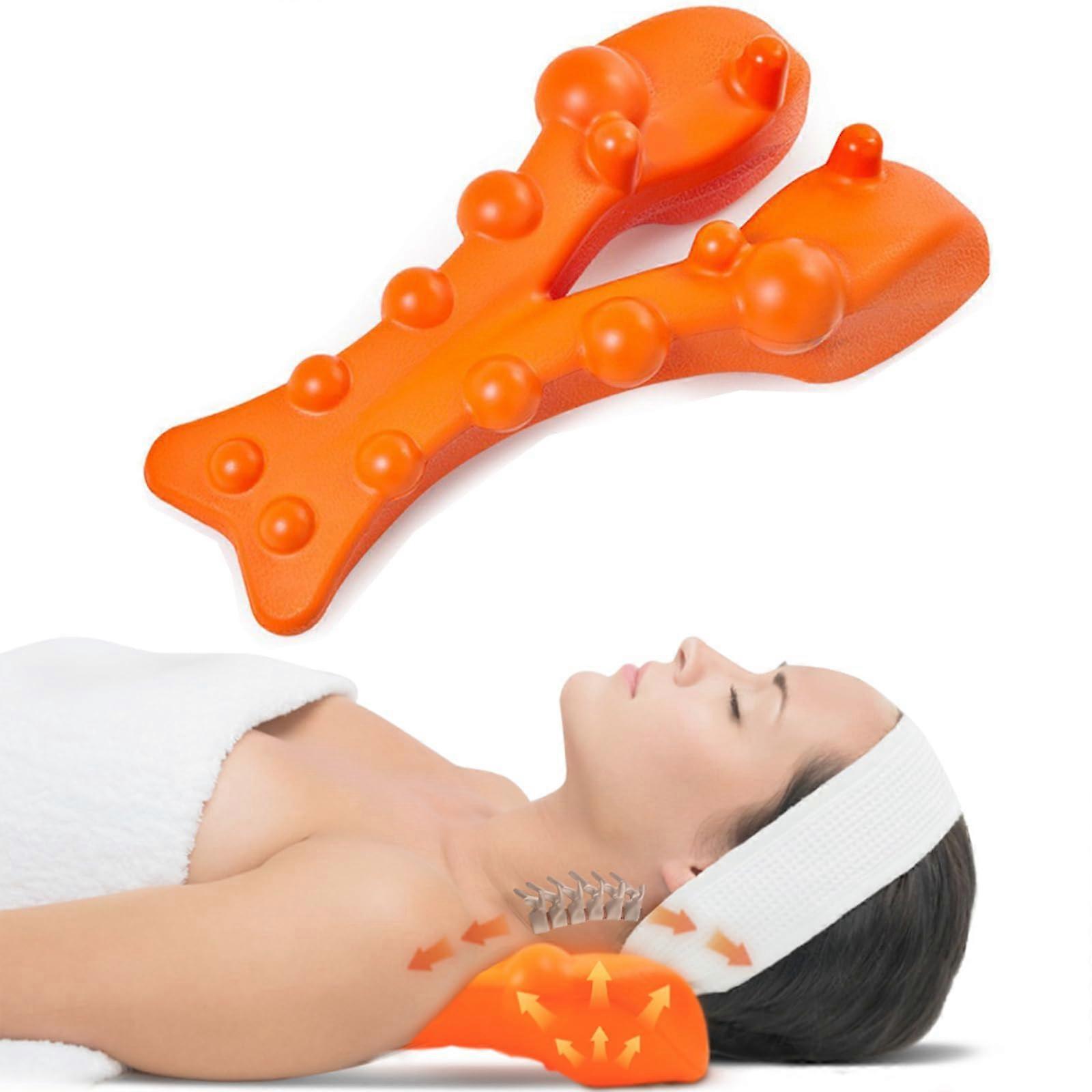 Neck and Shoulder Massager for Trigger Point Relief, Upper Back Pain and Cervical Traction Pillow (Yellow)