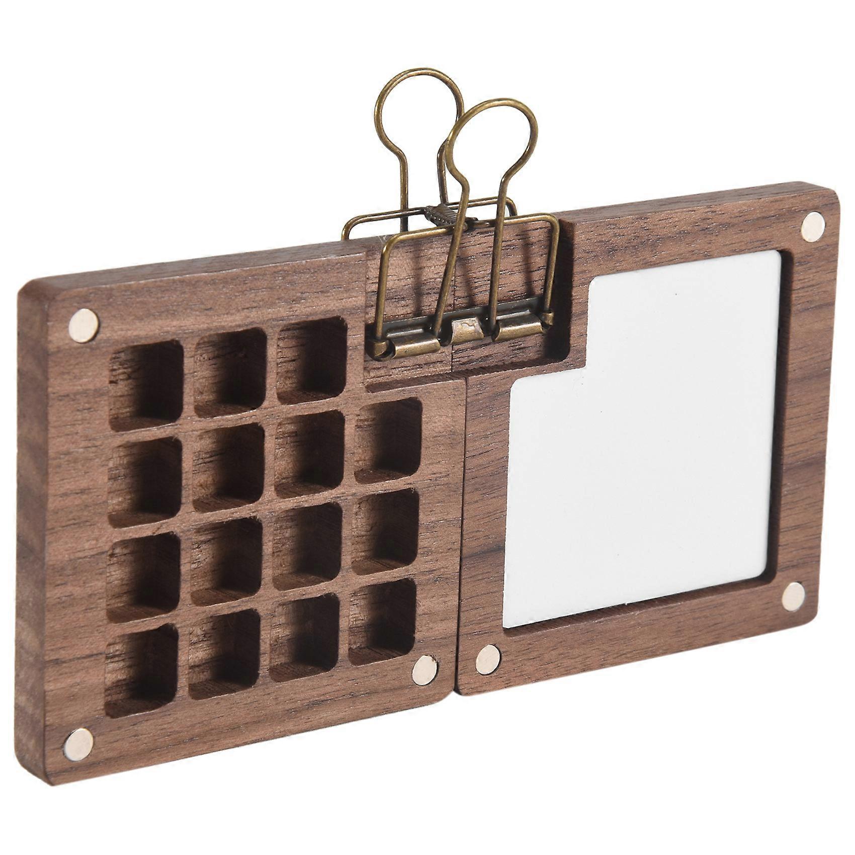 Portable Watercolor Palette, 15 Color Sketchbook Palette, Wooden Palette Box, Travel Paint Palette (Without Colors)