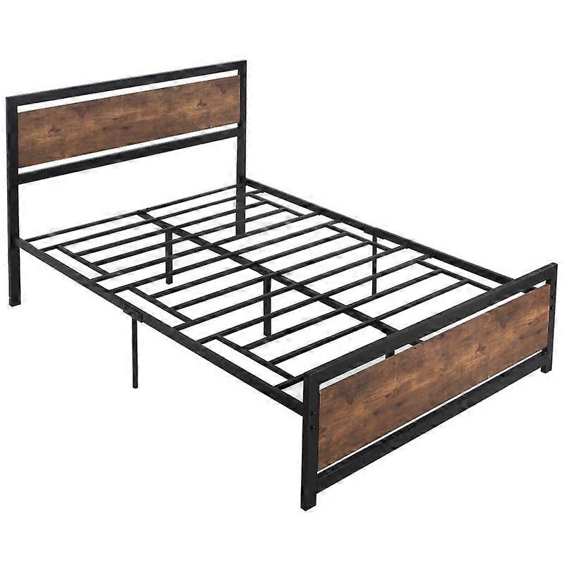 Double Metal Bed Frame with Headboard Footboard and Storage