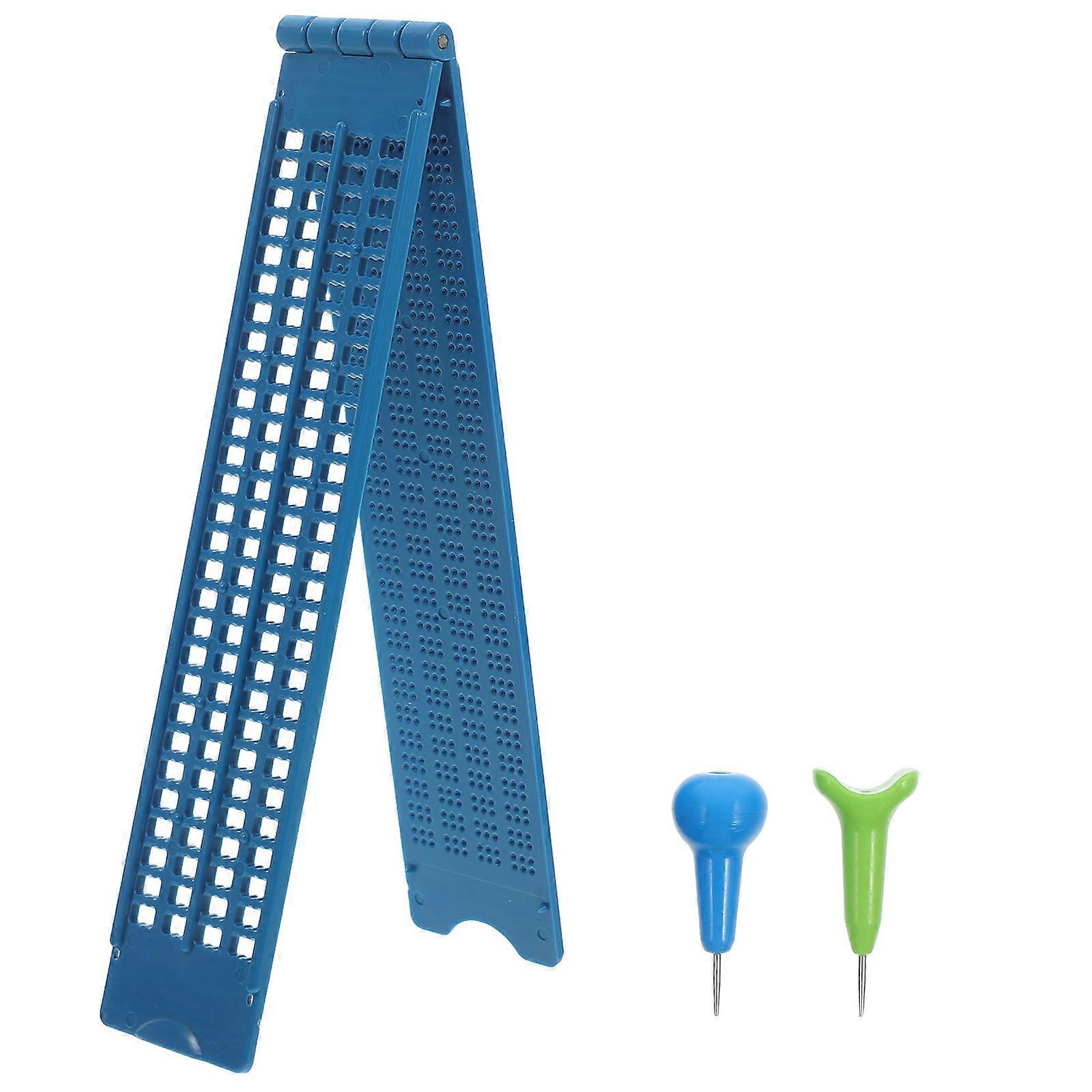 Blue Braille Writing Board for Blind Learning Tool 1 Kit Included
