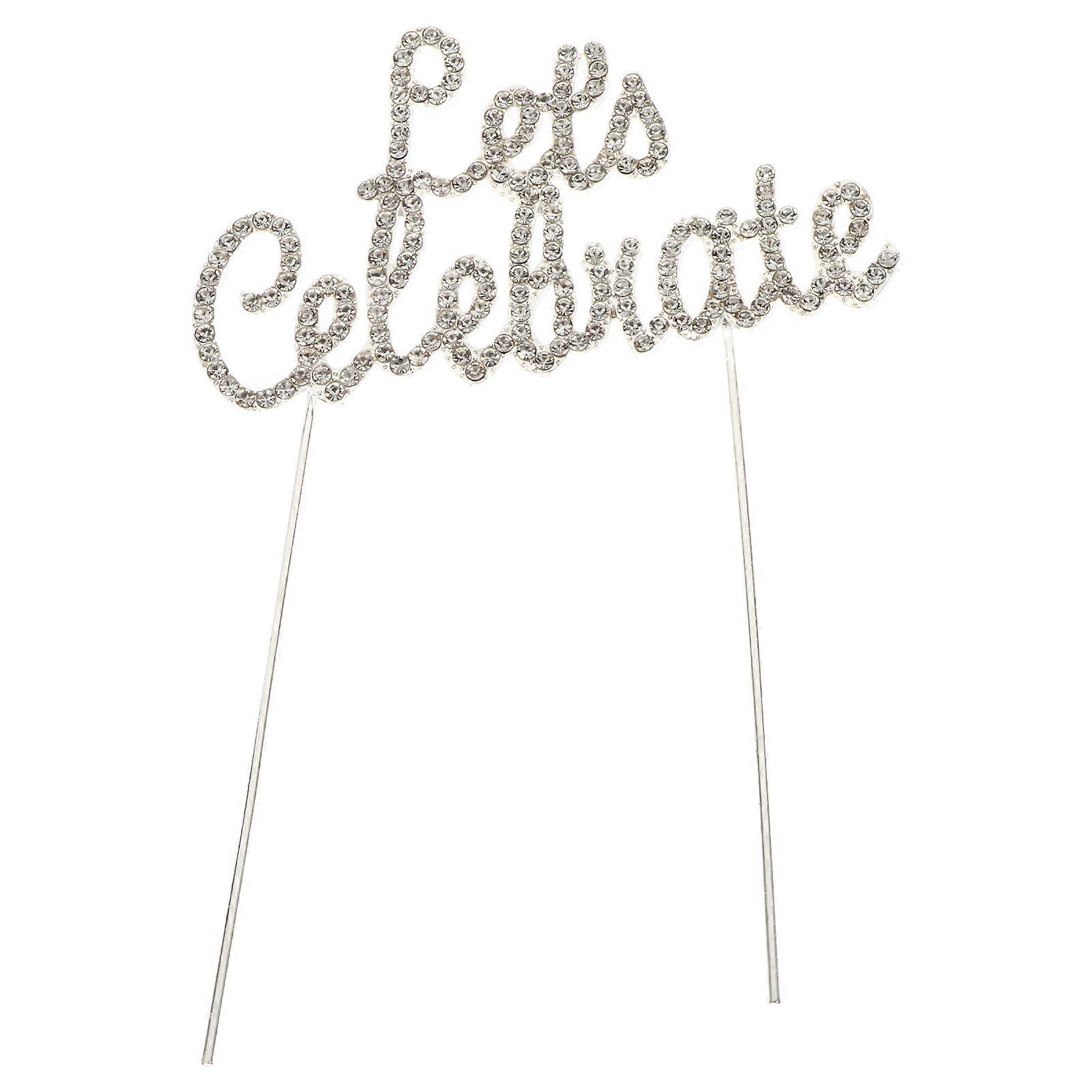 Rhinestone Studded Cake Topper Insert for 1Pcs Party Celebration