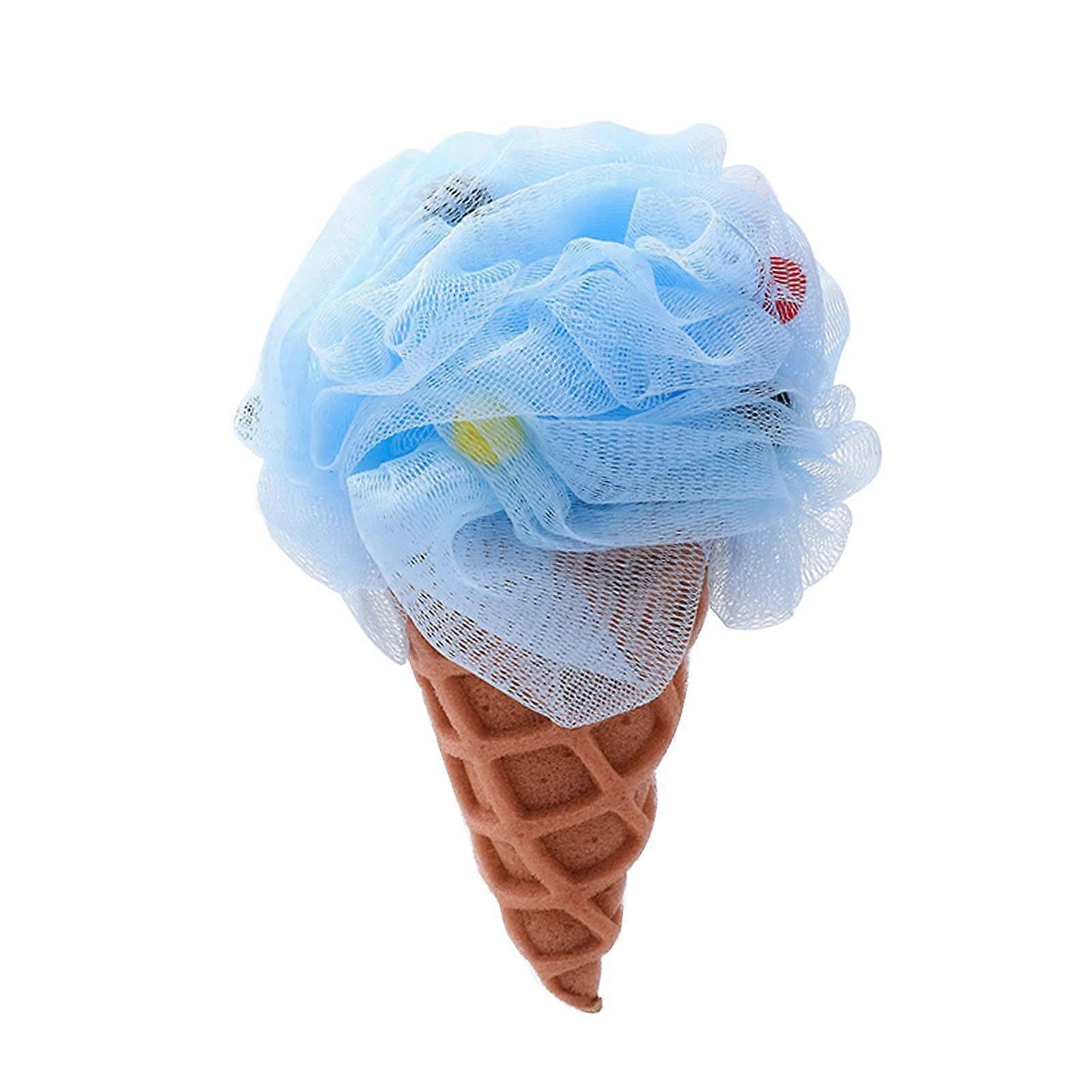 Bath Sponge with Secure Nonslip Grip, Soft Shower Loofah for Gentle Deep Cleansing, Blue