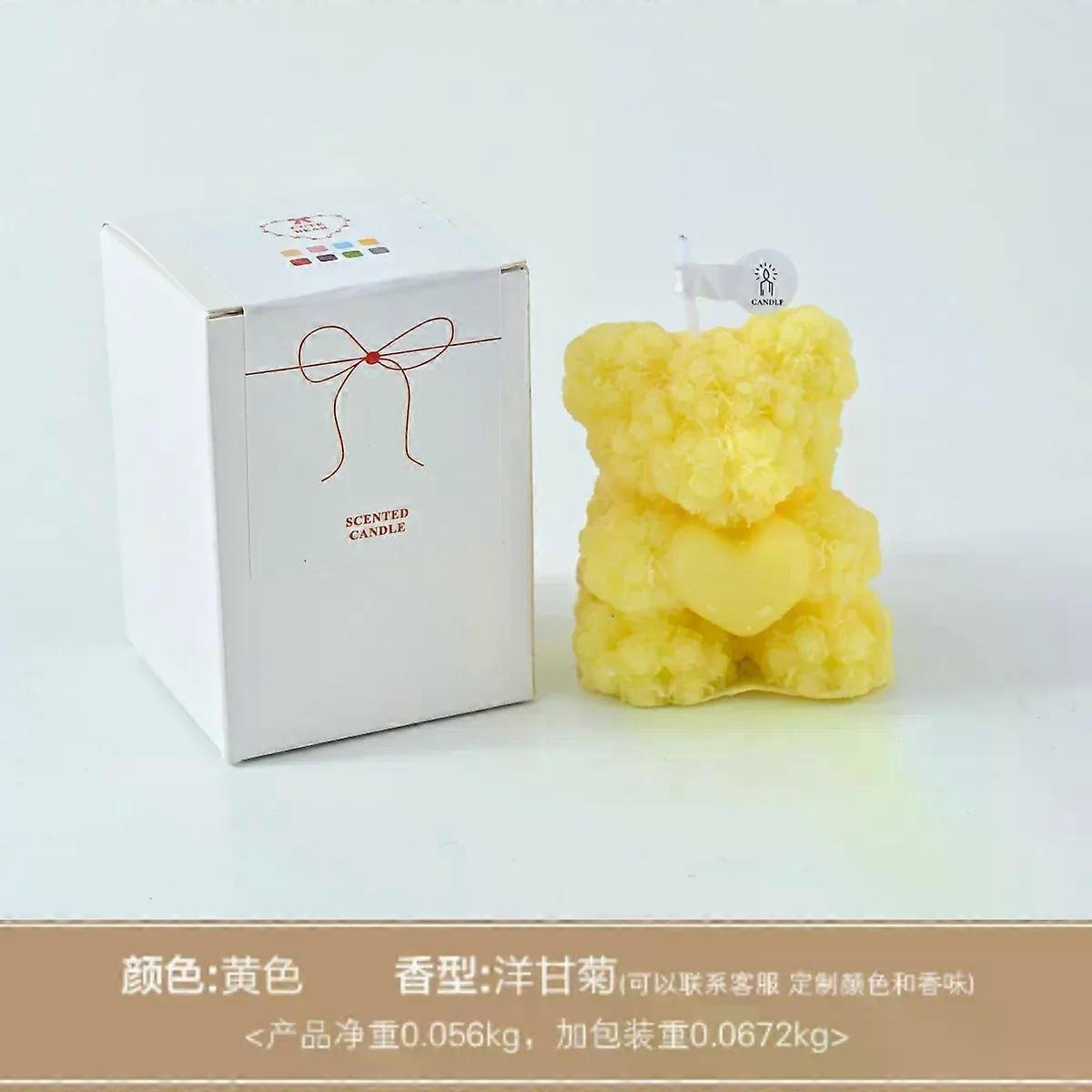 Cute bear low-temperature scented candle, skin-friendly, couple handcrafted anti-scald, romantic scene props that can be torn of