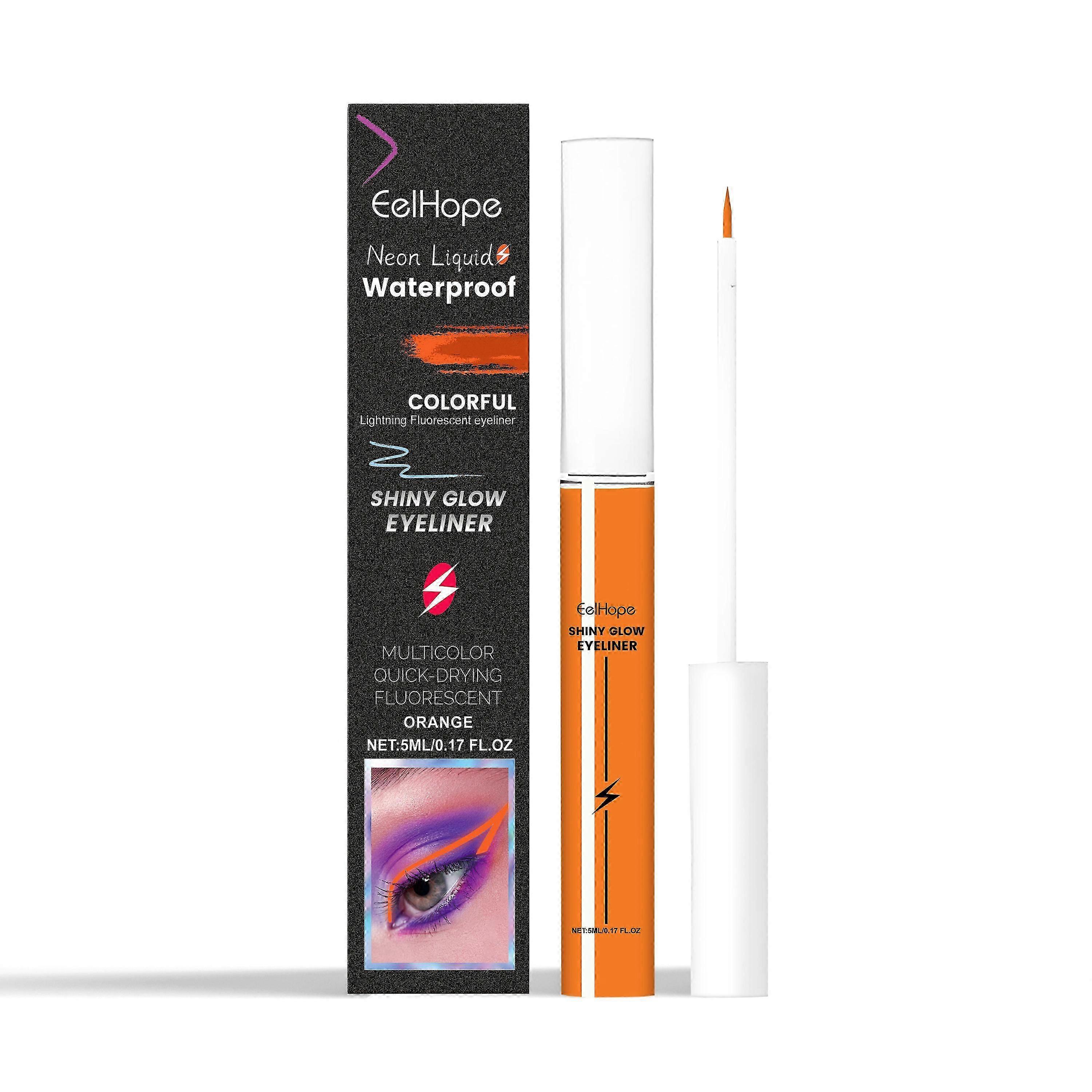 Vibrant Orange Fluorescent Liquid Eyeliner  Long-Lasting, Moisturizing, Easy to Apply