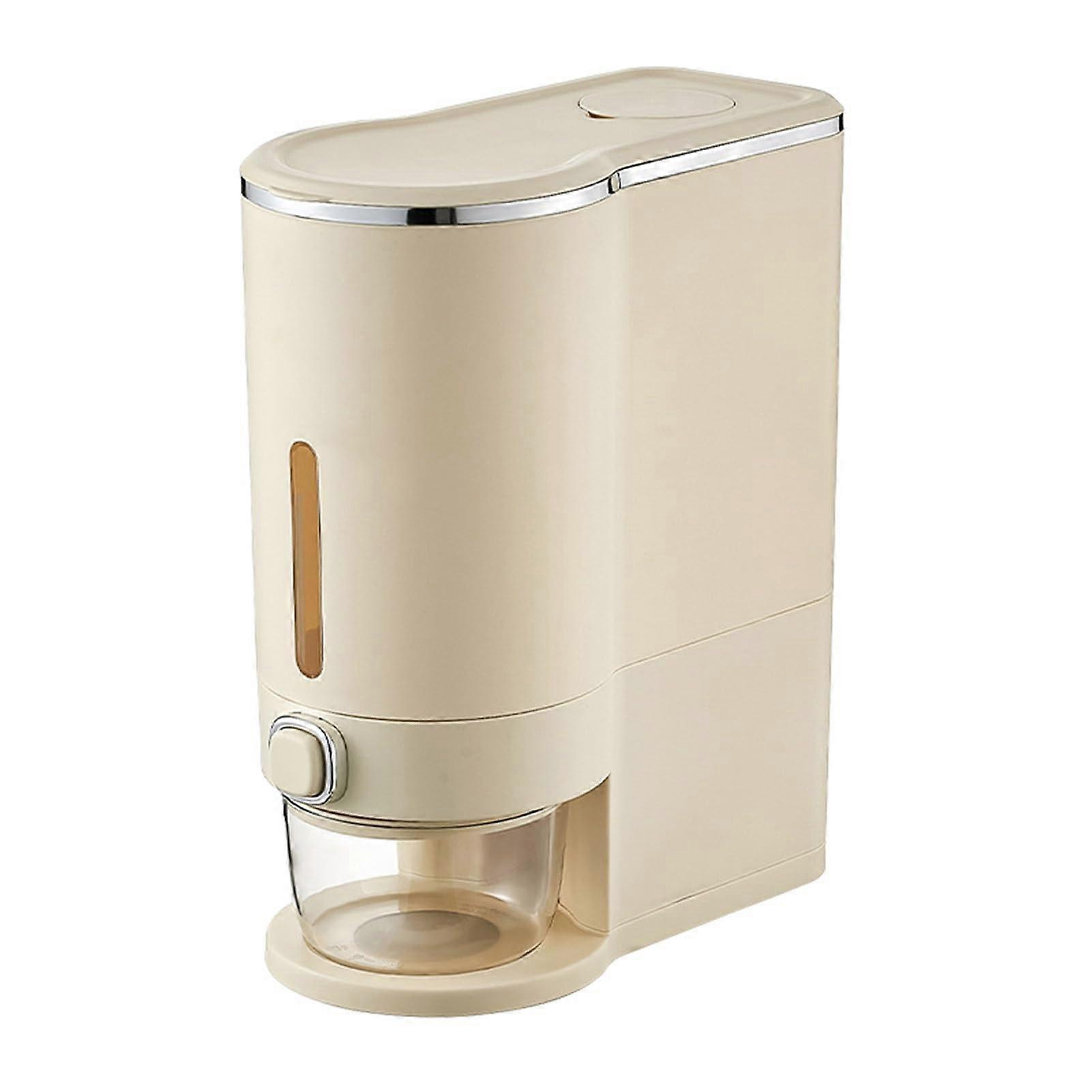 10KG Rice Dispenser with Measuring Cup, MoistureProof Lid and Clear Window Grain Storage Container
