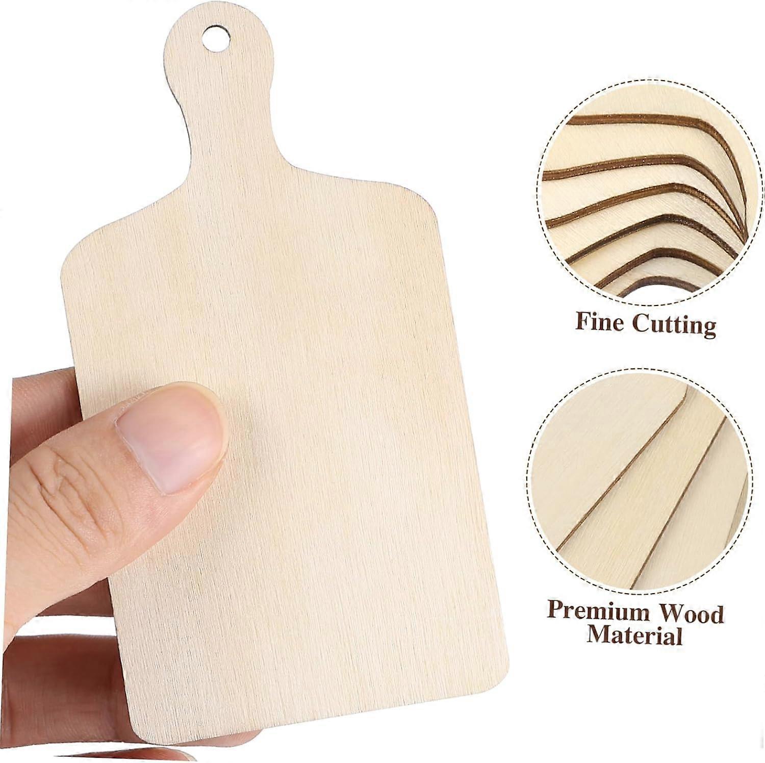 6pcs Mini Wooden Serving Boards for Crafts Rustic Bread and Cake Display Tray DIY Unfinished