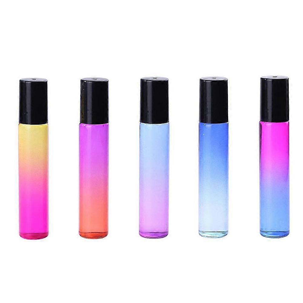 5pcs/set 10ml Rollerball Multicolor Gradient Empty Essential Oil Perfume Bottle