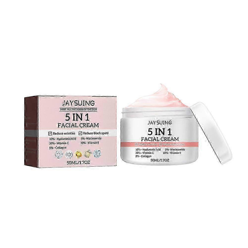 5 In 1 Facial Moisturizing Set With Anti Wrinkle Serum Hydrating Cream And Gentle Cleansing Mousse For All Skin Types Complete Skincare Routine