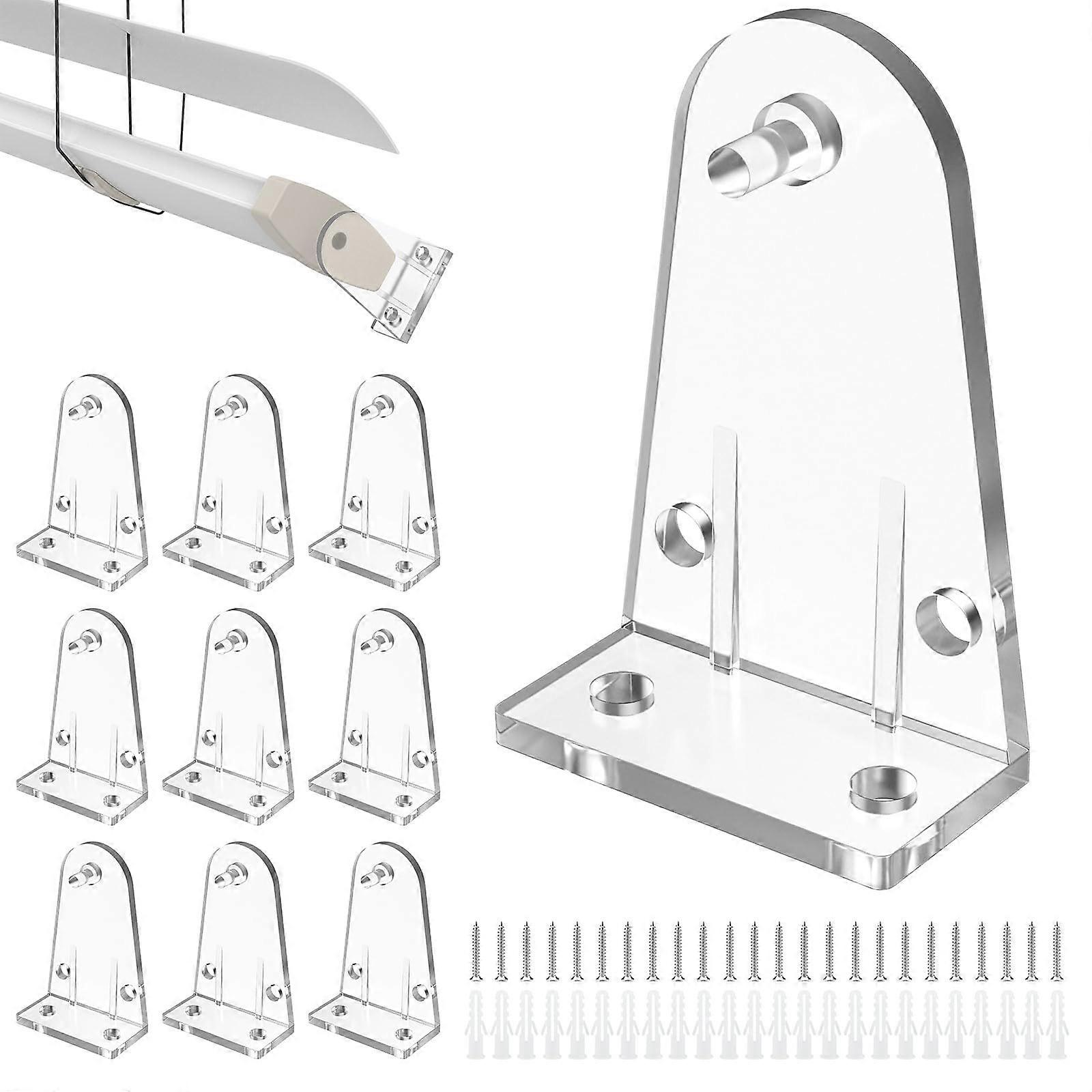 12 Pcs Clear Plastic Blinds Hold Down Brackets, Secure Bottom Rail Clips for 1Inch Horizontal Window Shades