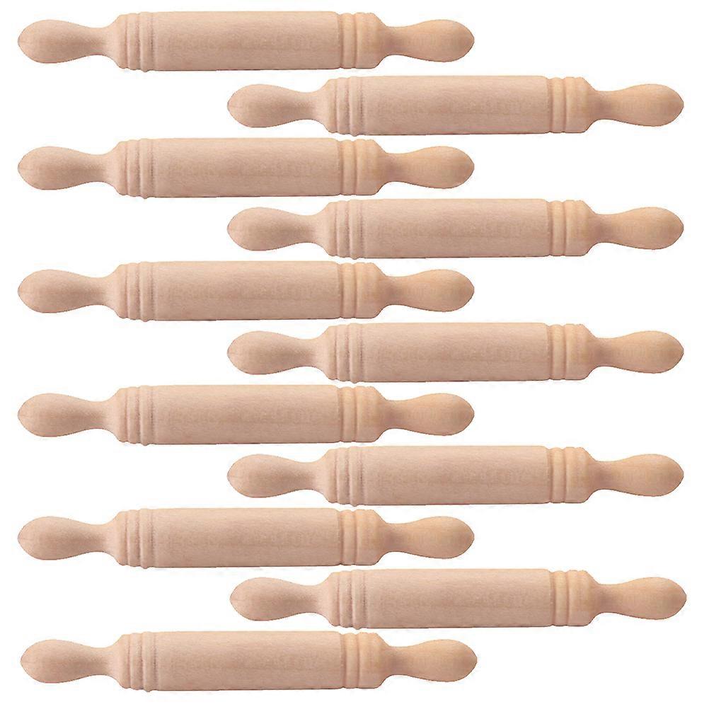 Mini Craft Rolling Pin Khaki 5.00X0.70X0.70cm Prop 11Pcs