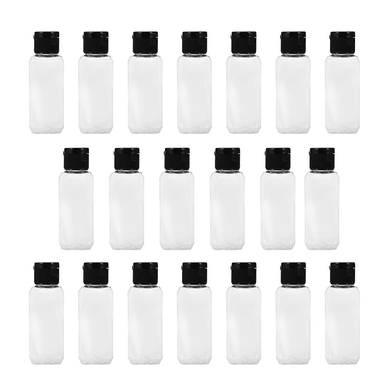 Empty Bottle Transparent Square Bottle for Storage 20 Pieces Plastic Refillable Bottles