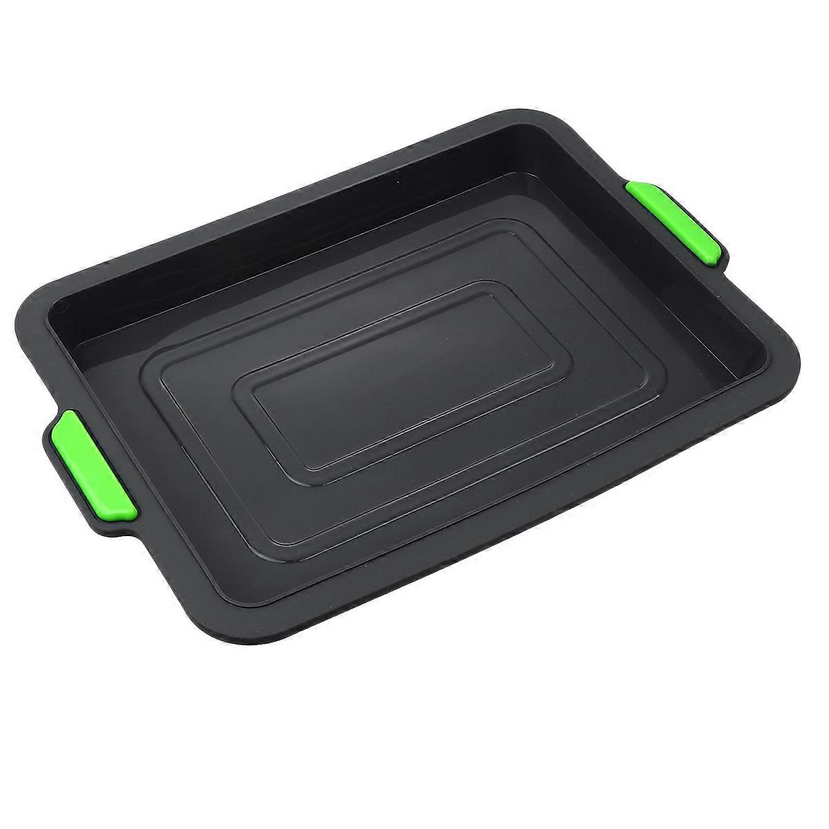 Black Baking Plate Silicone Tray for Baking Use with Handle Portable