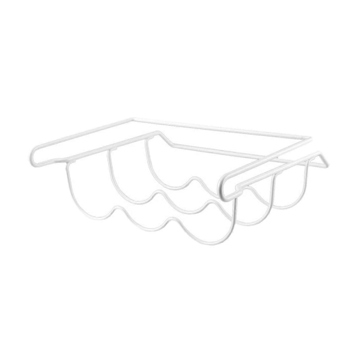 Slim Iron Bottle Holder Rack for Fridge  Under Shelf Organizer for SpaceSaving Beverage Storage