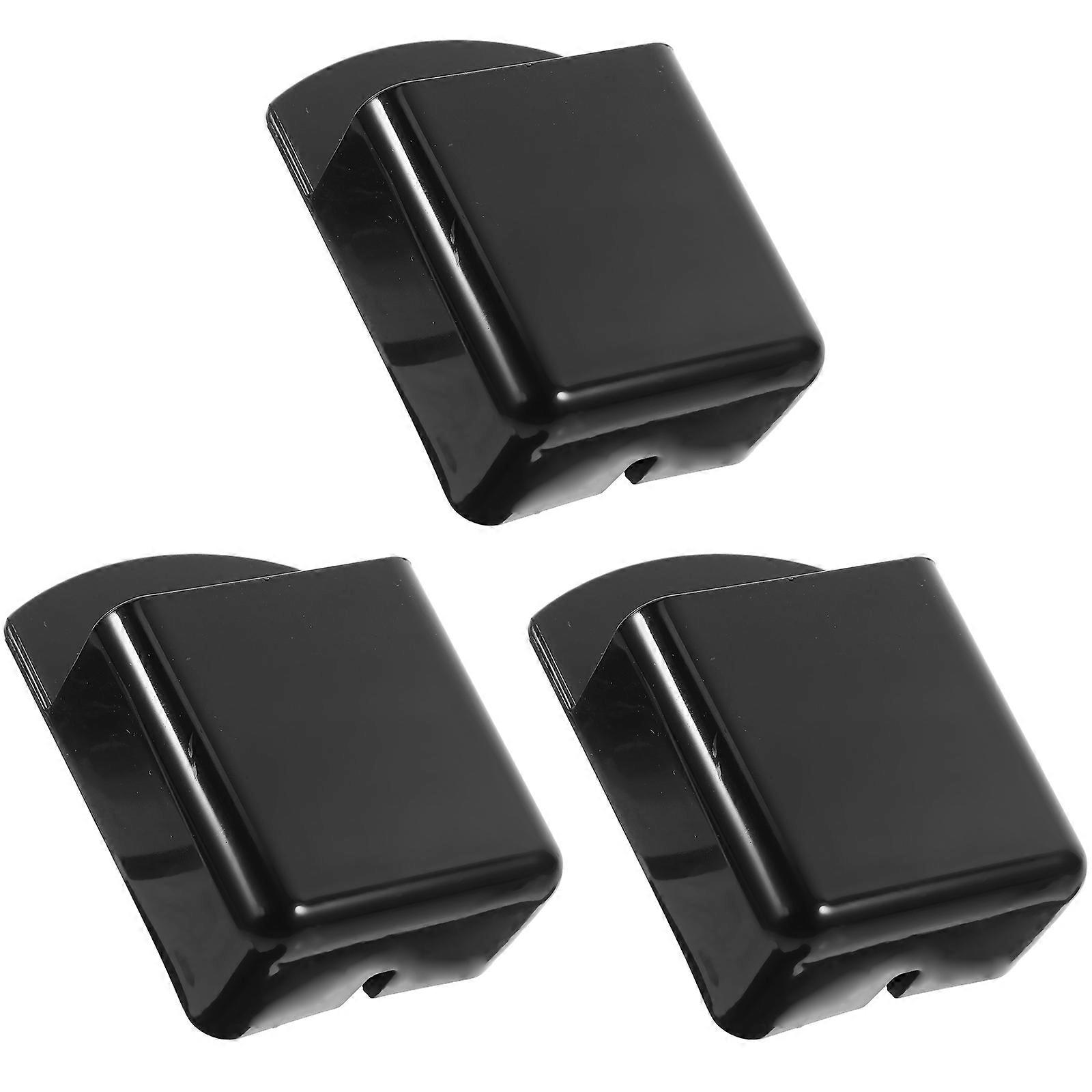 Adhesive Wall Remote Control Holder Black Plastic Wall Mount 3Pcs Set