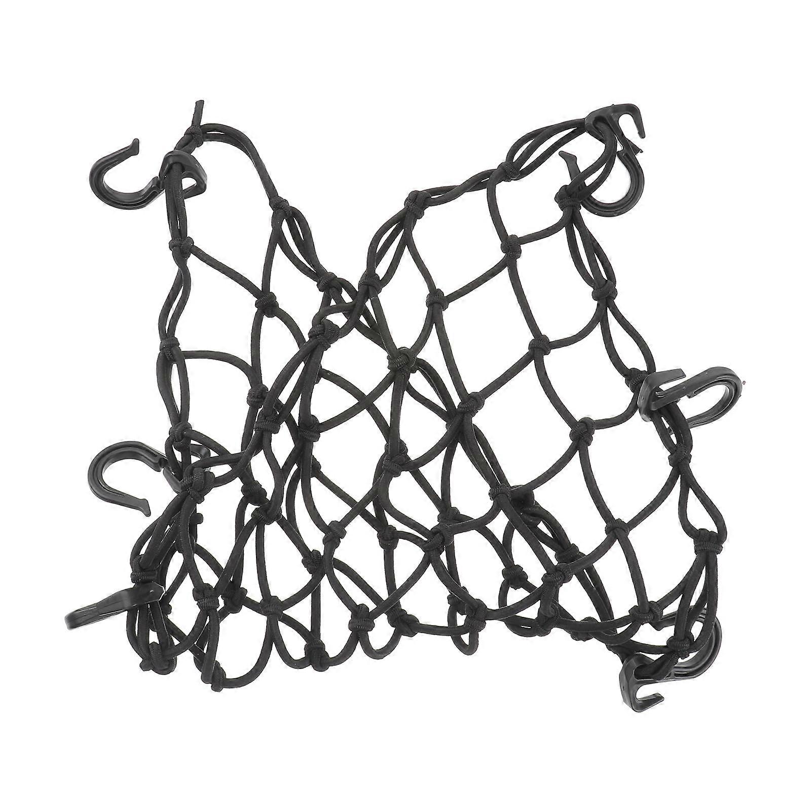 Adjustable Car Cargo Net for Storage Use 2Pcs with 6 Hooks Black
