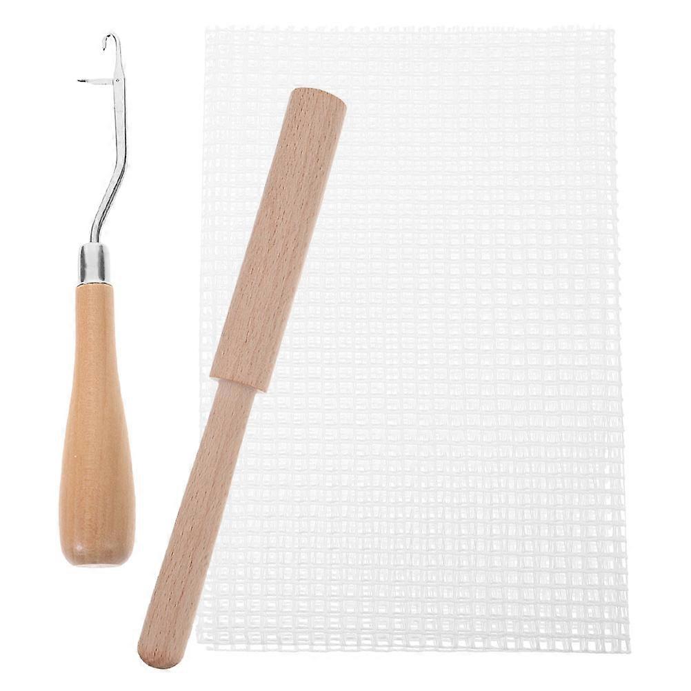 Carpet Crochet Wooden Latch Hook Tool for Rug Making 3Sets