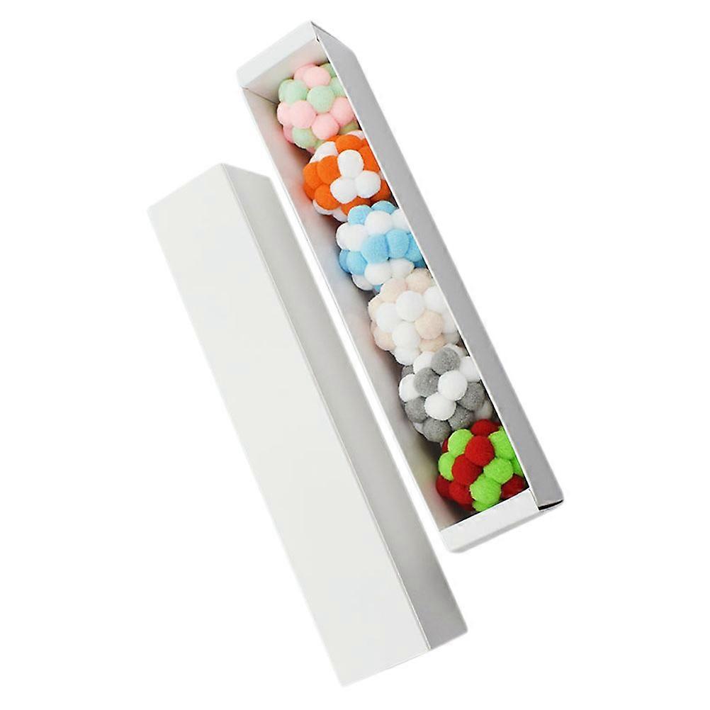 6pcs Plush Cat Training Balls with Bells Vibrant Colors for Fun Interactive Playtime