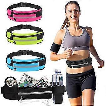 Slim Reflective Running Waist Belt for Men Women, Waterproof Phone Pouch Sports Fanny Pack with Water Bottle Holder