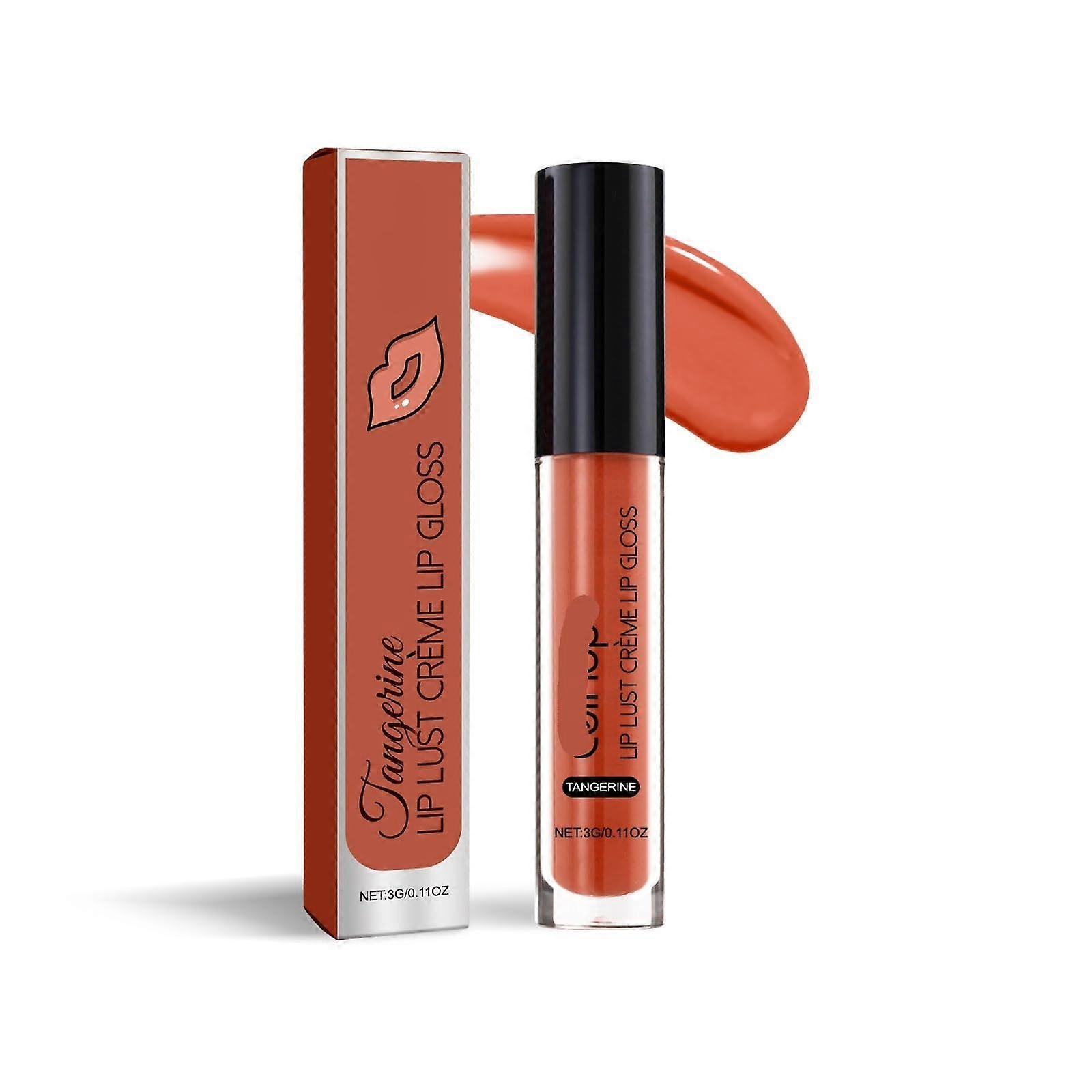 LongLasting Moisturizing Lip Gloss with BuiltIn Brush, NonSticky Hydration, Orange 2PCS