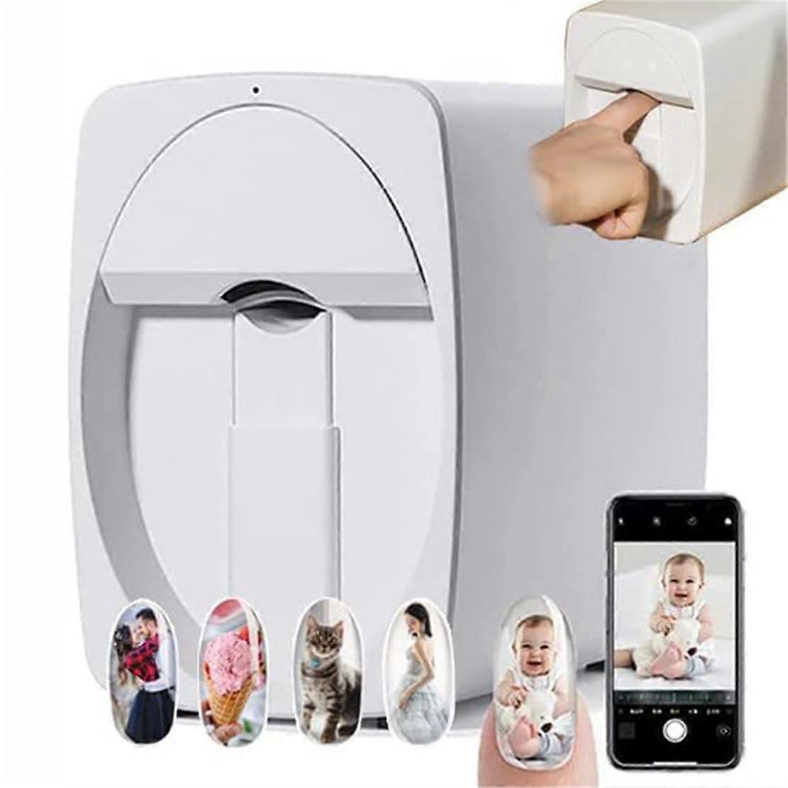 Nail Art Printer with Smart App Control, 2400DPI  Resolution, Fast 25s Custom Designs, White