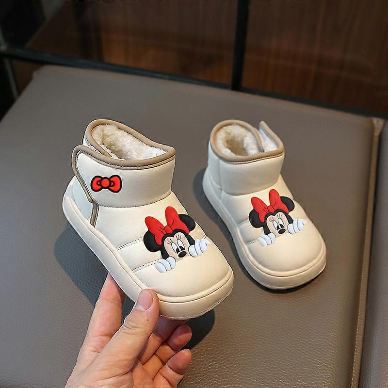 Mickey mouse cotton shoes Disney kids pu new winter first walkers plus fleece cotton boots girls toddler shoes boys casual shoes