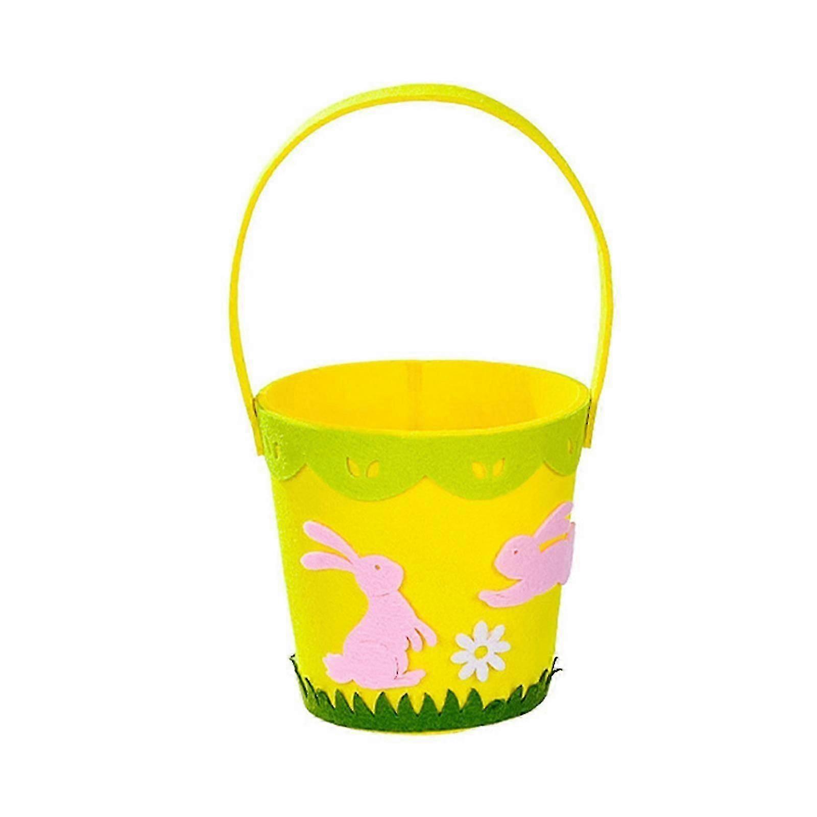 Easter Decorations Easter Round Portable Non-woven Bucket Easter Decorations
