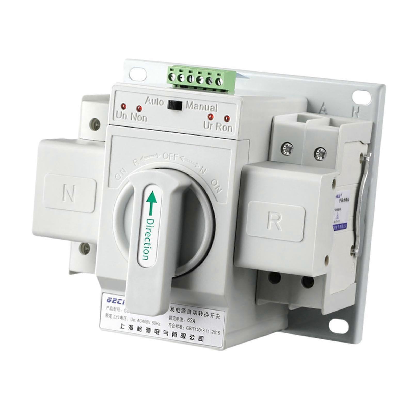 63A Dual Power Transfer Switch for Home Use, Waterproof Rotary Selector Control