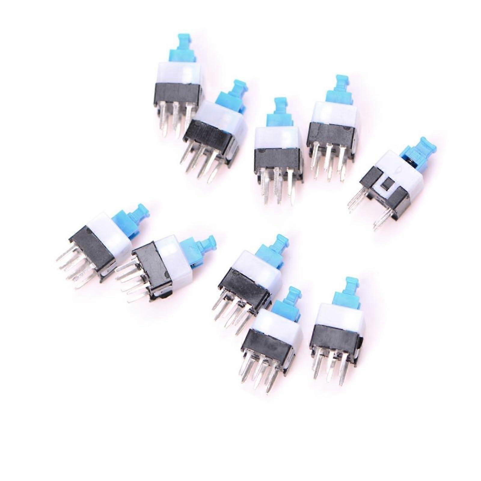 10pcs 6 Pin SelfLocking Tactile Push Button Switch 7x7mm On Off Latching Power Control