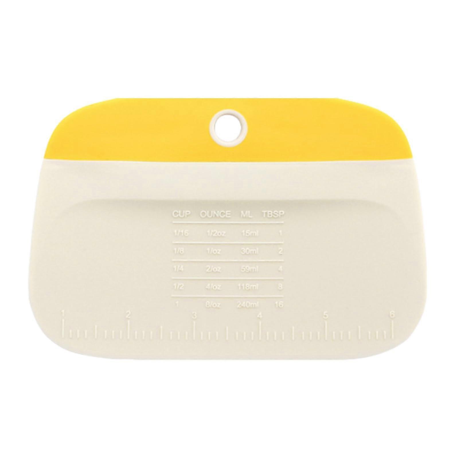 Dough Cutter with Measuring Scale BPA  Pastry Scraper for Bread Cake Pizza Baking Yellow