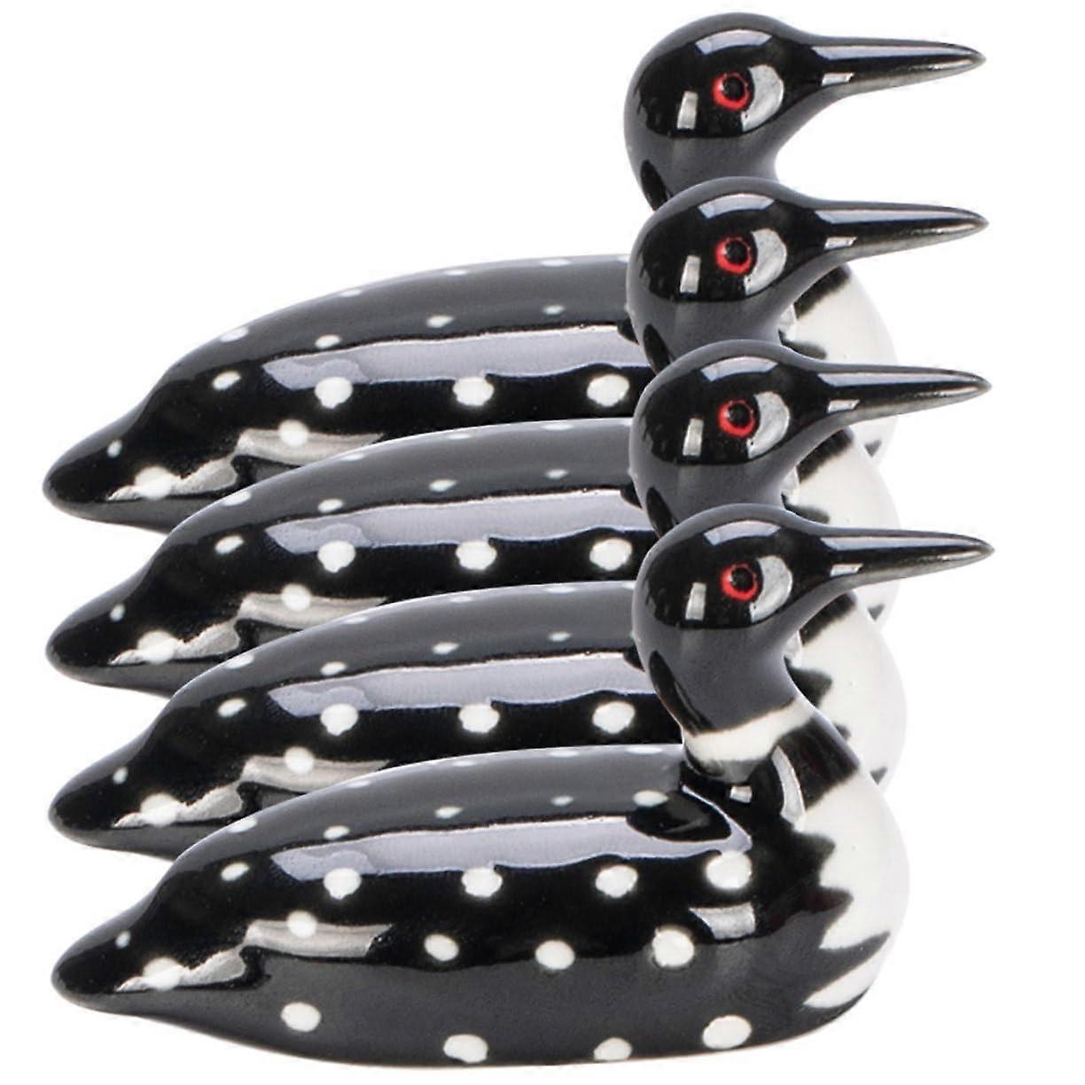 4Pcs Ceramic Duck Chopstick Rest Set Spoon and Fork Holder for Kitchen Dining Easy Clean CrackResistant