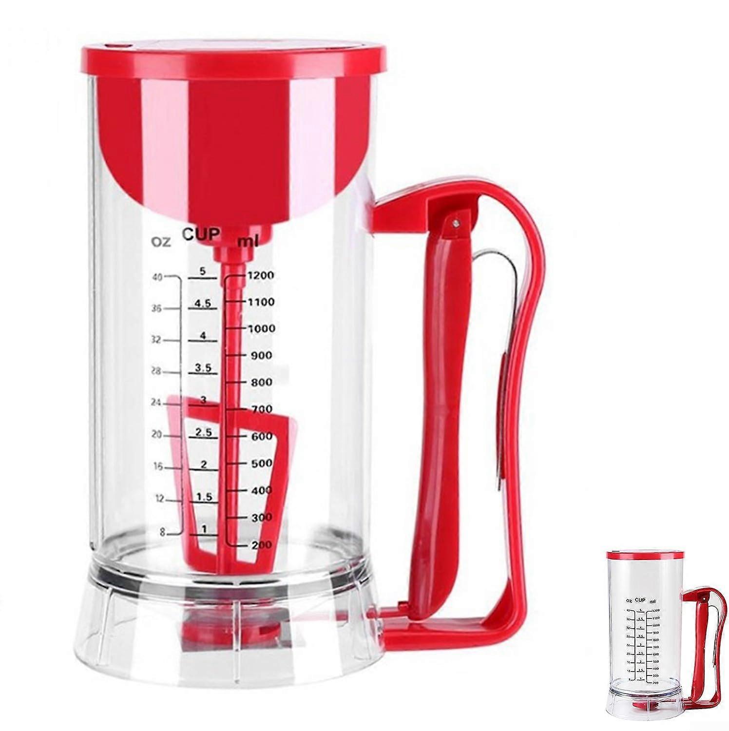 Electric Pancake Batter Dispenser 1.2L with Automatic Mixing, Precise Dispensing and Measurement Marks