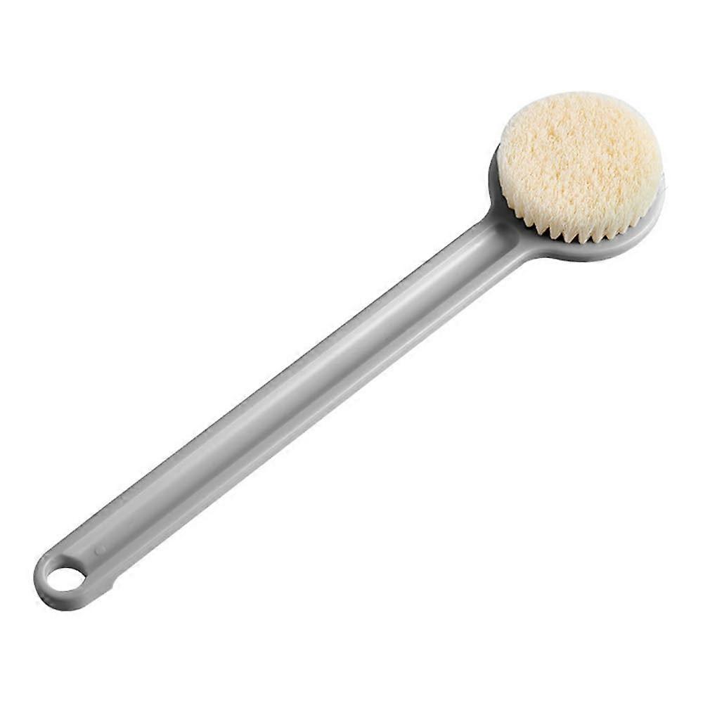 Back Scrubber Long Handle for Shower with Ergonomic Grip, Deep Exfoliating Back Brush Grey