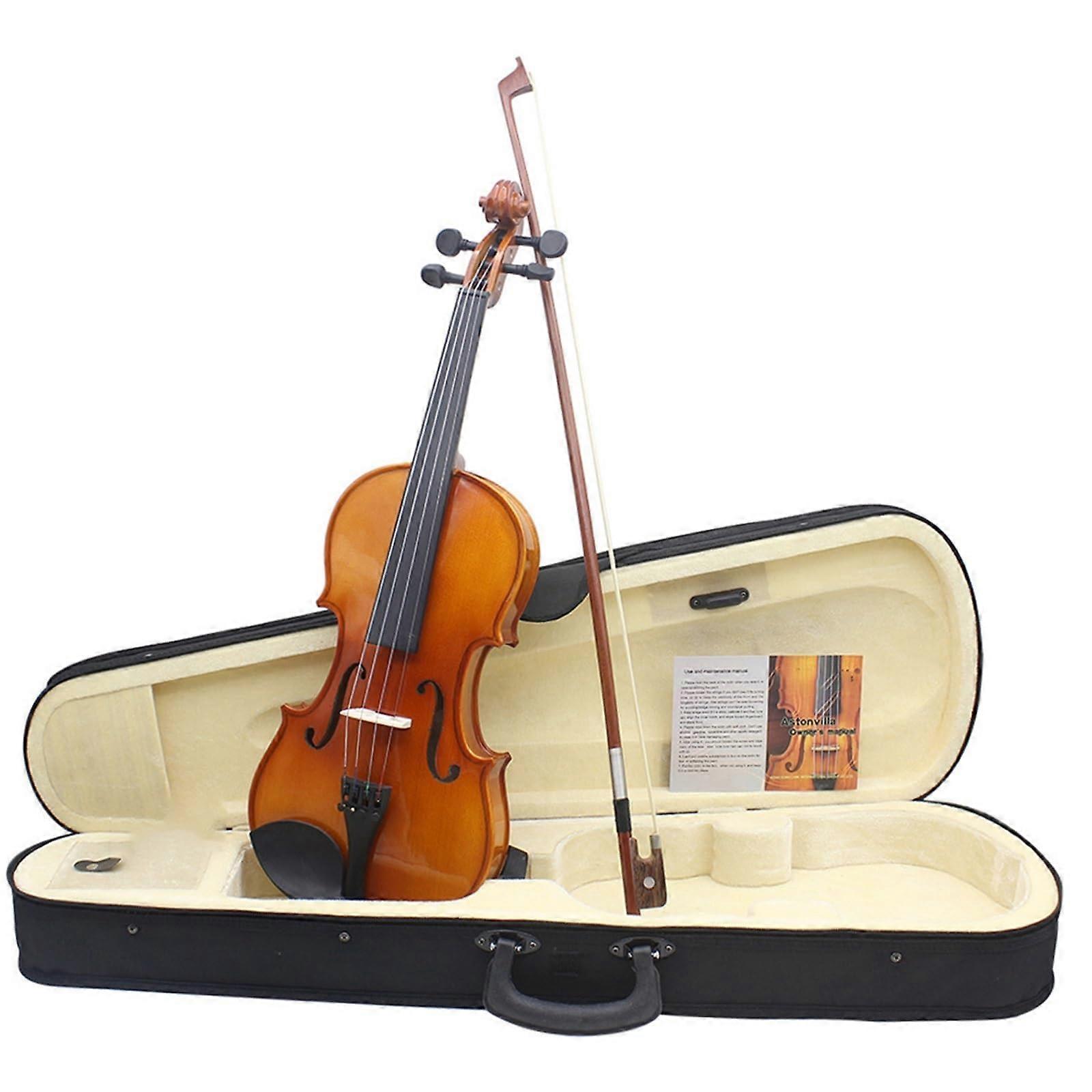 1/8 Beginner Violin for Kids Solid Wood Body Tiger Maple Back Clear Bright Tone ReadytoPlay Kit