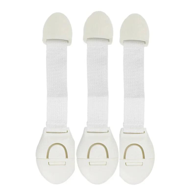 3pcs Baby Safety Locks Child Cabinet Drawer Fridge Secure Straps - Black/white