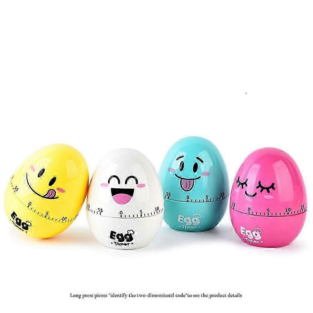 Sky-Blue Egg Type Mechanical Timer Kitchen Reminder For Baking Frying Home Users 1Pc