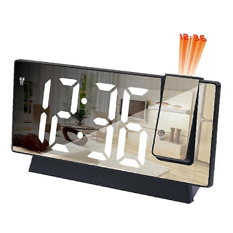 1PC Mirror multifunctional projection alarm clock Intelligent luminous clock Bedroom large screen projection clock