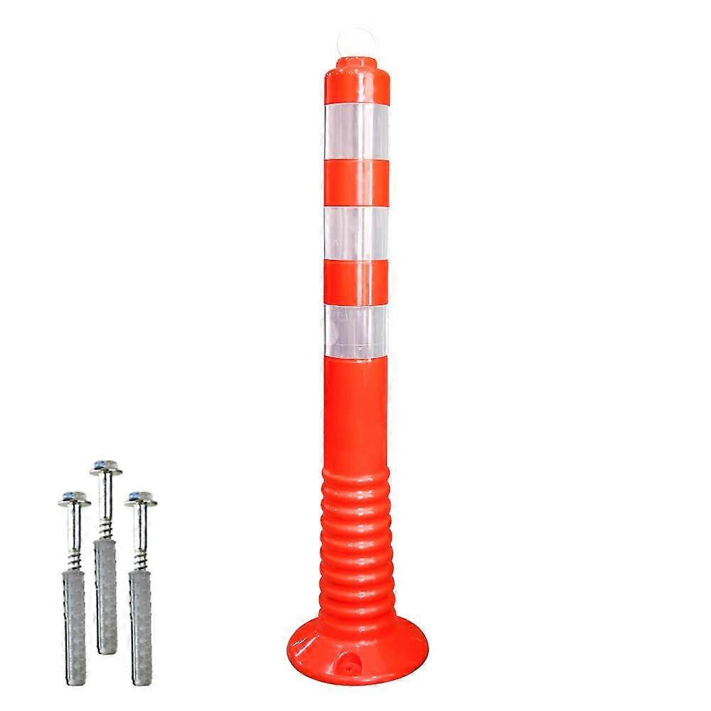 Reflective Traffic Delineator Post 70CM Impact Resistant Flexible Road Safety Spring Post Orange UV Protected