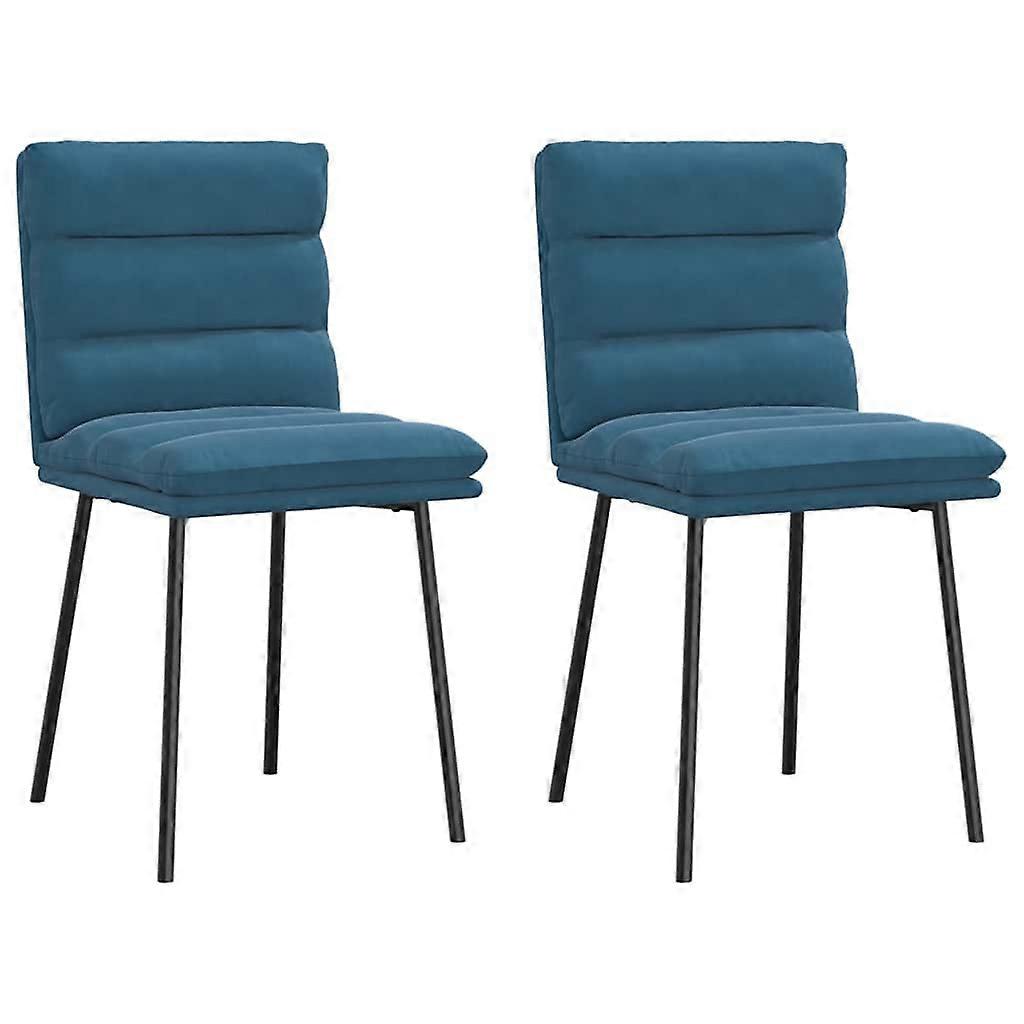 vidaXL Eetkamerstoelen 2 st fluweel blauw