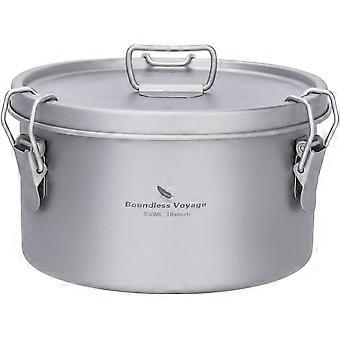 Titanium-coated travel lunch box with leak-proof lid, lightweight outdoor cooking pot for backpacking (Ti2085C / 0.9L)