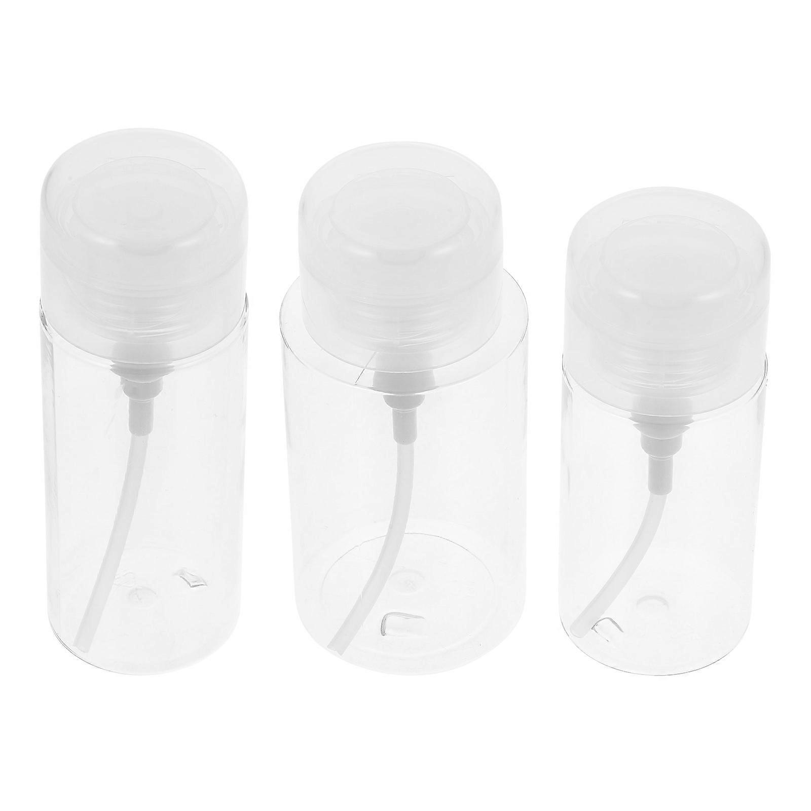 Nail Polish Remover Pump Push Down Bottle for Cosmetics Liquid 3Pcs Set
