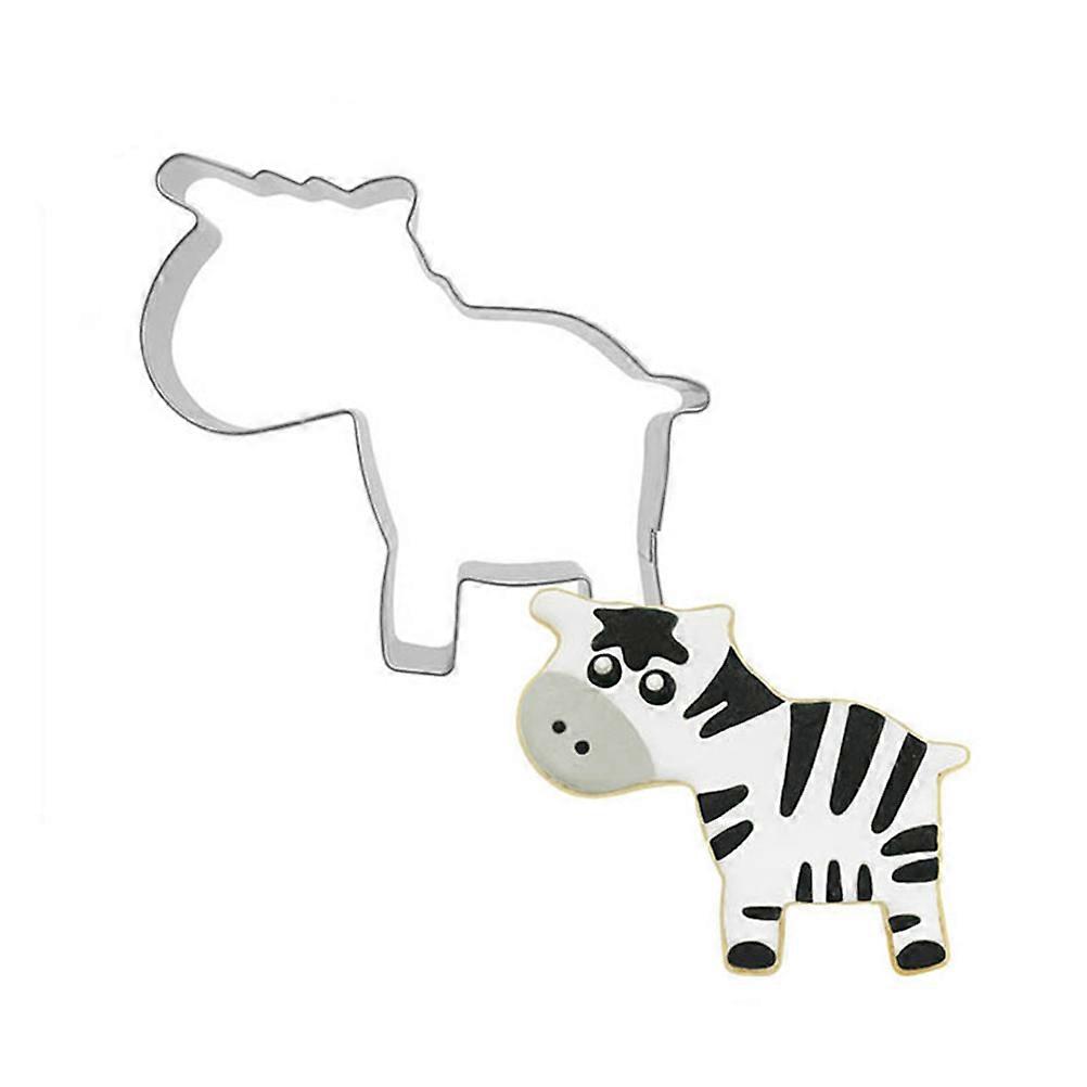 Zebra Shape Cookie Cutter Molds for Baking Use 4Pcs Stainless Steel Silver