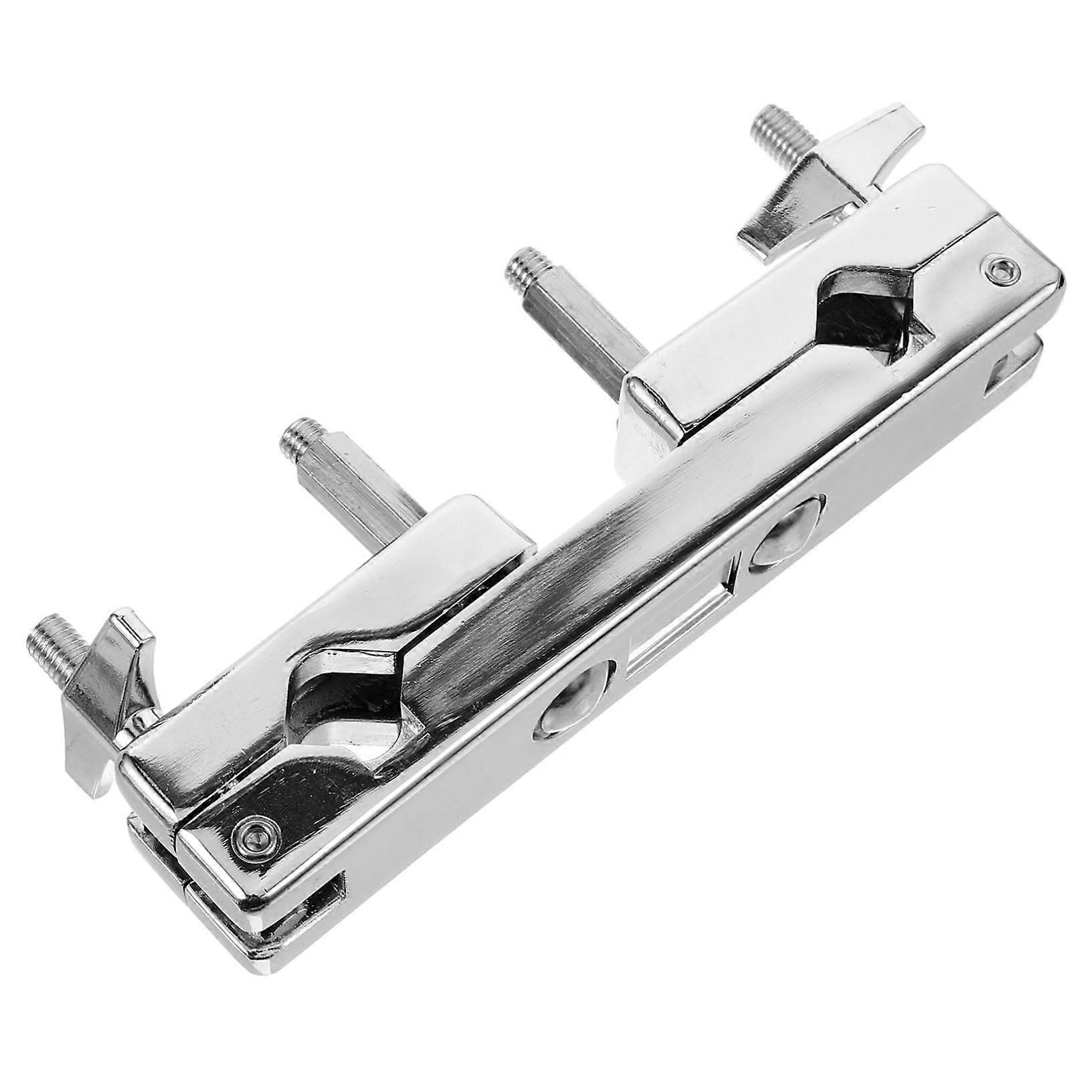 Drum Clamp with Adjustable Angle Control and Double Hole Cowbell Holder for Percussion Accessories