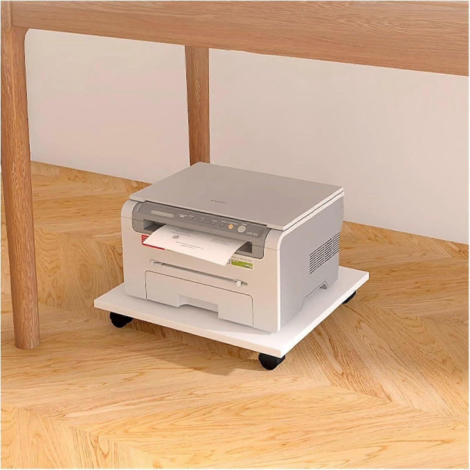 Under Desk Printer Stand with Wheels, Compact Office Printer Shelf 49x44x6.6cm Storage