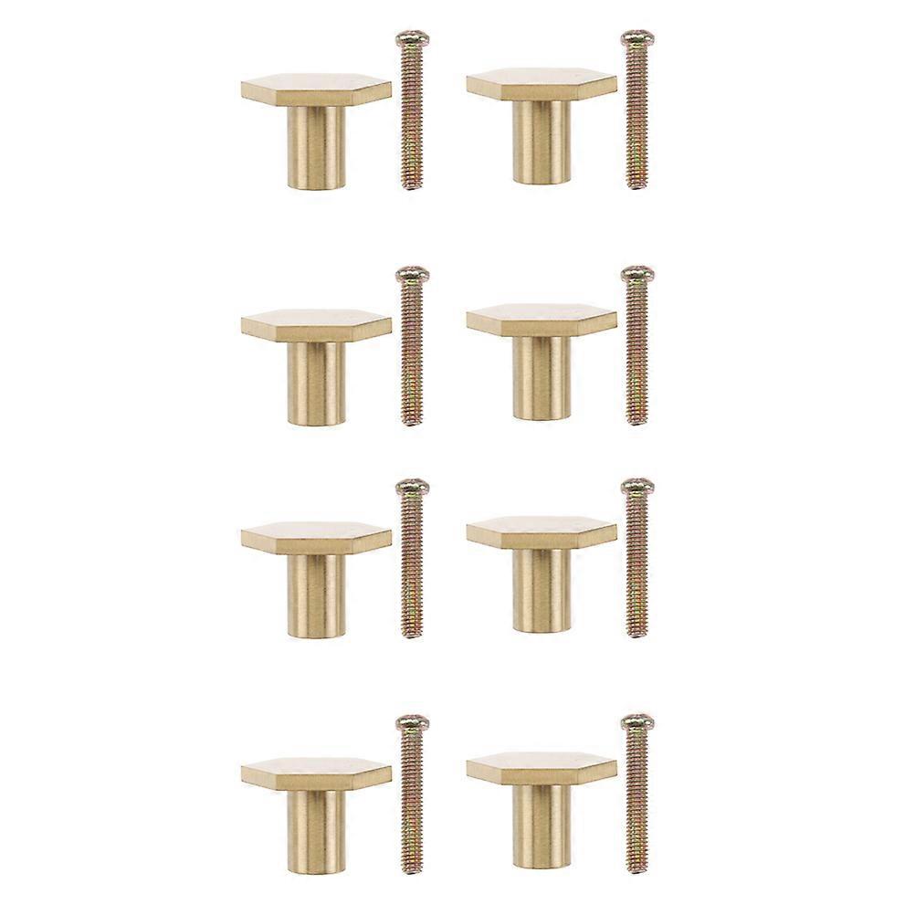Hexagon Cabinet Knob Copper Material for Home Use 8Pcs Gold Hexagon Knobs