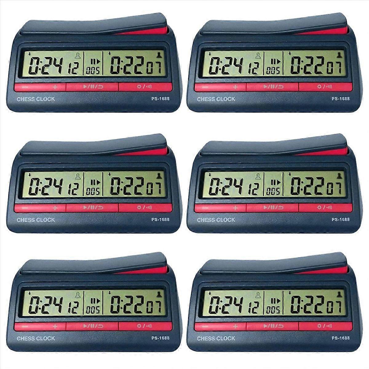 6X Professional Advanced Chess Digital Timer Chess Clock Count Up Down Board Game Clock PS-1688