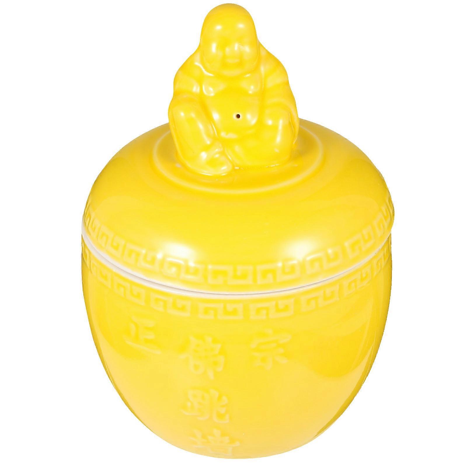 Ceramic Soup Pot for Braising Chicken Yellow Household Use