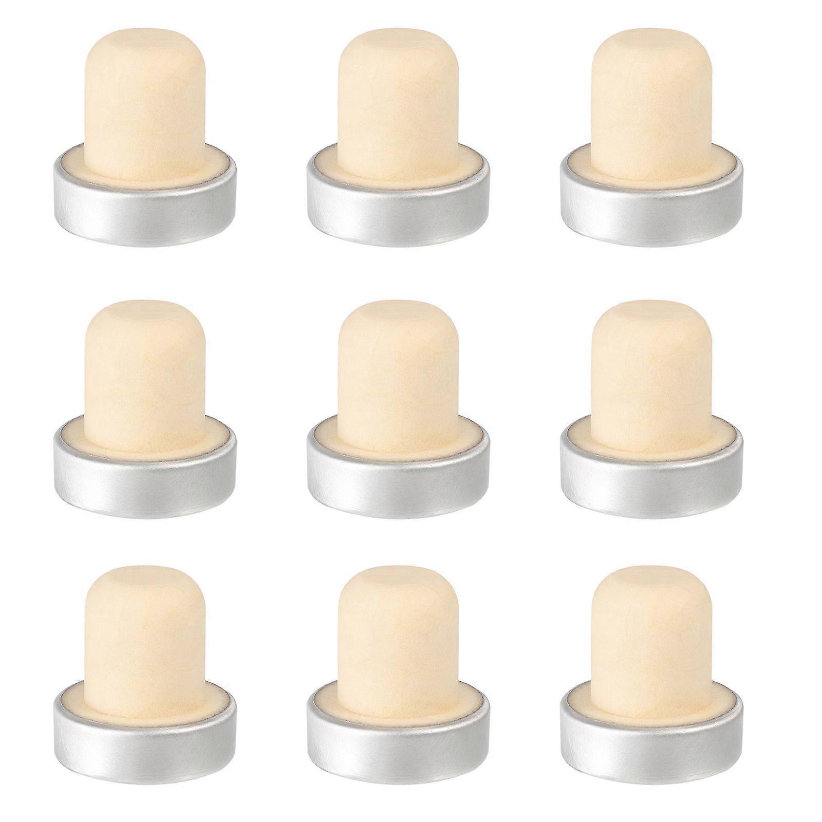Beverage Stoppers Plugs Practical Household Silver Cylindrical Sealing 9Pcs