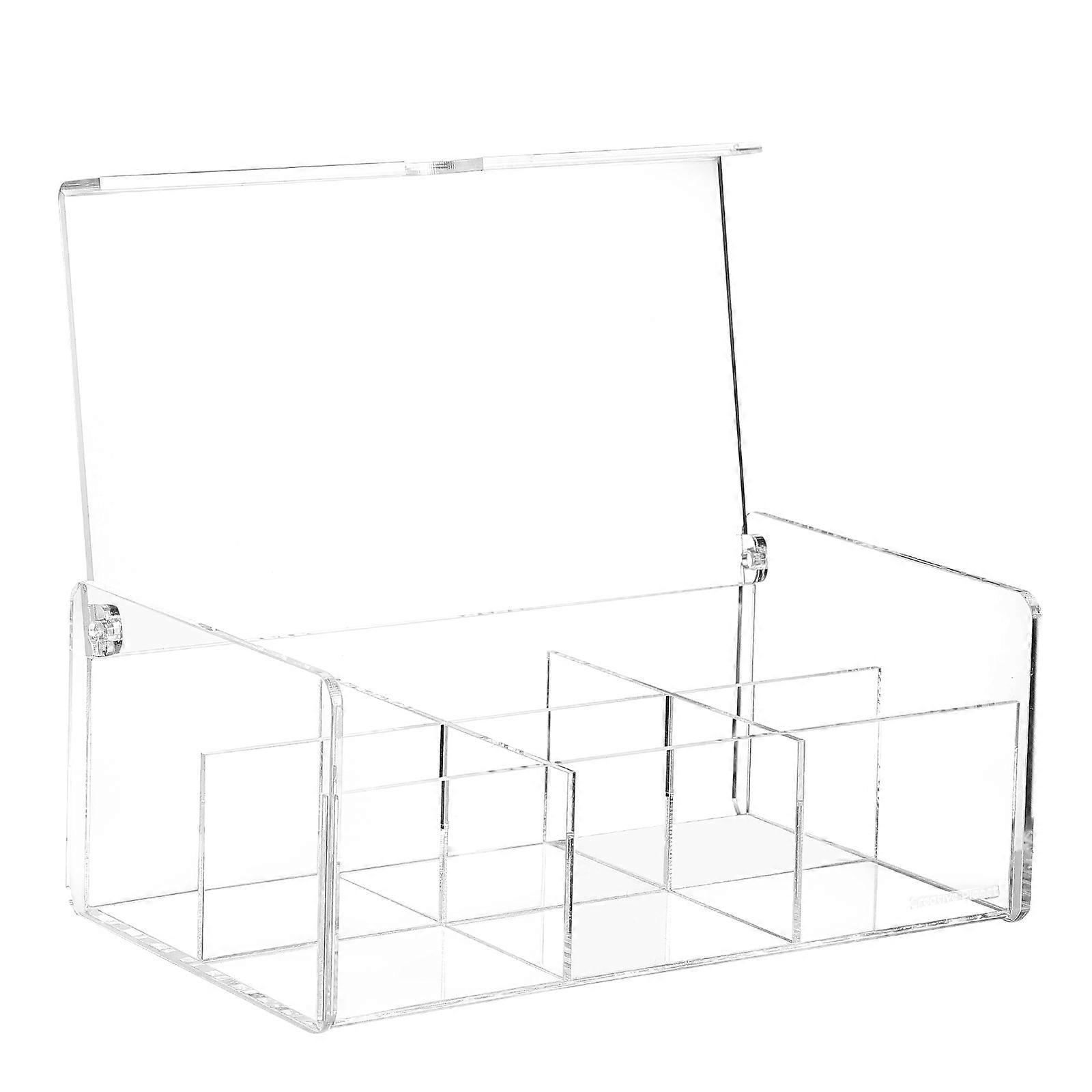 Acrylic Tea Bag Holder Storage Box for Kitchen Use 1Pcs with 6 Compartments