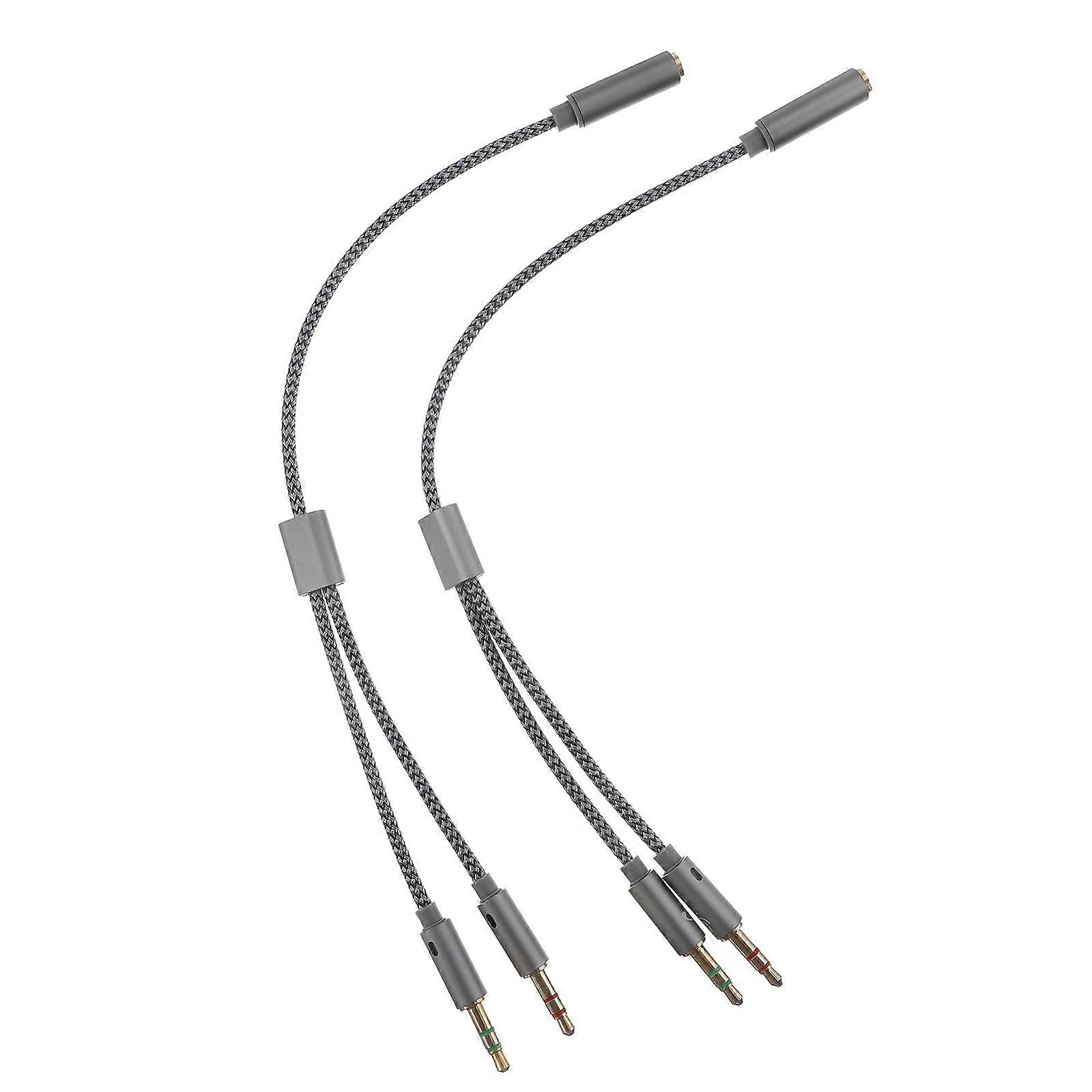 Earphone Microphone Conversion Line for Adapting 2Pcs Bronzing Tablet Adopters Grey