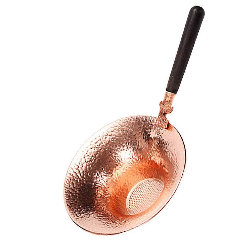 Tea Strainer Copper and Wood for Home Use 1Pcs